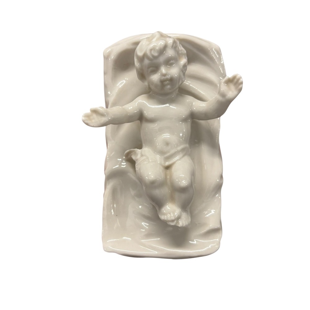 Dresden Porcelain Baby Jesus Figurine Manger Nativity Original Germany White D